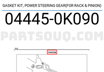 Toyota 044450K090 GASKET KIT, POWER STEERING GEAR(FOR RACK &amp; PINION)