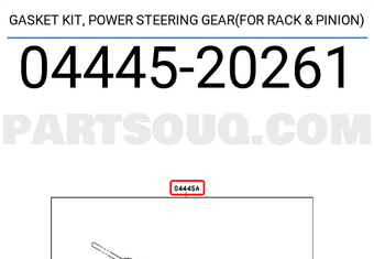 Toyota 0444520261 GASKET KIT, POWER STEERING GEAR(FOR RACK & PINION)