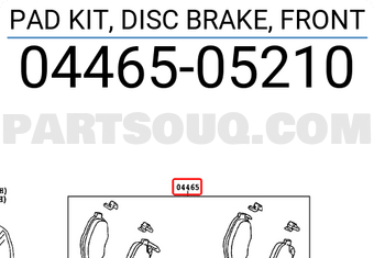 Toyota 0446505210 PAD KIT, DISC BRAKE, FRONT