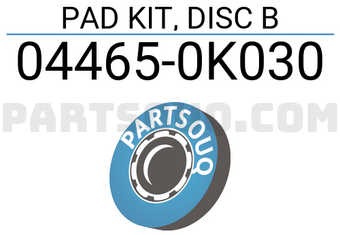 Toyota 044650K030 PAD KIT, DISC B