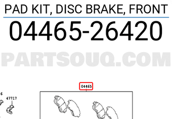 Toyota 0446526420 PAD KIT, DISC BRAKE, FRONT