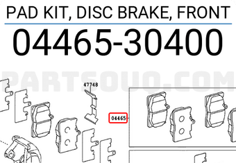 Toyota 0446530400 PAD KIT, DISC BRAKE, FRONT