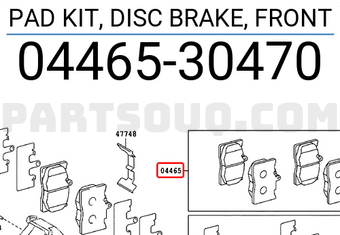 Toyota 0446530470 PAD KIT, DISC BRAKE, FRONT