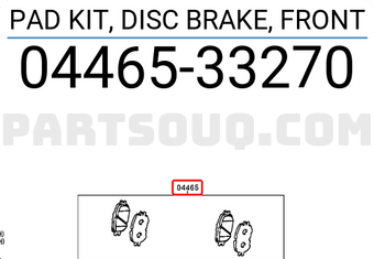 Toyota 0446533270 PAD KIT, DISC BRAKE, FRONT