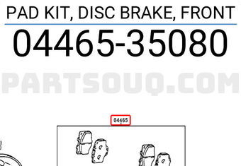 Toyota 0446535080 PAD KIT, DISC BRAKE, FRONT