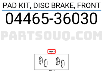 Toyota 0446536030 PAD KIT, DISC BRAKE, FRONT