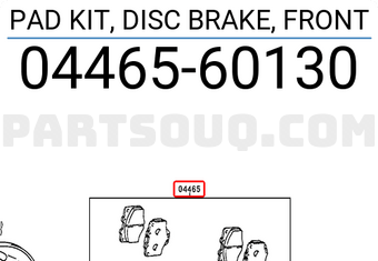 Toyota 0446560130 PAD KIT, DISC BRAKE, FRONT