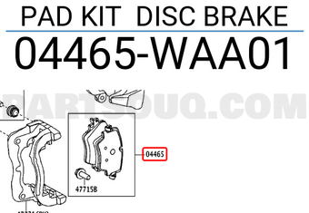 Toyota 04465WAA01 PAD KIT DISC BRAKE