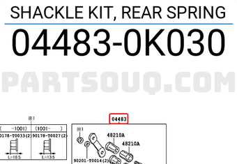 Toyota 044830K030 SHACKLE KIT, REAR SPRING