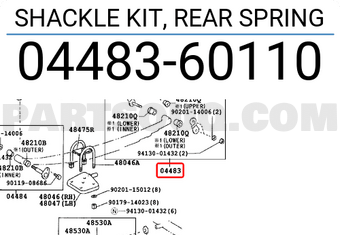 Toyota 0448360110 SHACKLE KIT, REAR SPRING