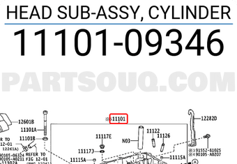 Toyota 1110109346 HEAD SUB-ASSY, CYLINDER