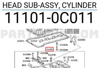 Toyota 111010C011 HEAD SUB-ASSY, CYLINDER