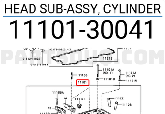 Toyota 1110130041 HEAD SUB-ASSY, CYLINDER