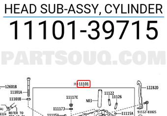 Toyota 1110139715 HEAD SUB-ASSY, CYLINDER