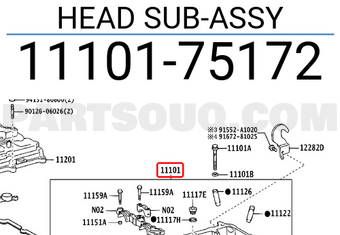 Toyota 1110175172 HEAD SUB-ASSY