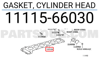 Toyota 1111566030 GASKET, CYLINDER HEAD