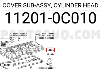 Toyota 112010C010 COVER SUB-ASSY, CYLINDER HEAD