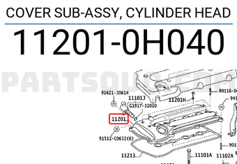 Toyota 112010H040 COVER SUB-ASSY, CYLINDER HEAD