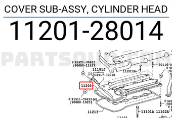 Toyota 1120128014 COVER SUB-ASSY, CYLINDER HEAD