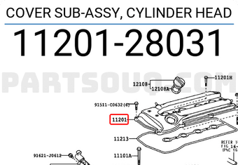 Toyota 1120128031 COVER SUB-ASSY, CYLINDER HEAD