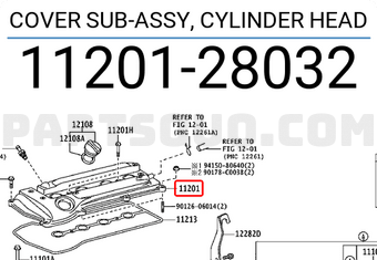 Toyota 1120128032 COVER SUB-ASSY, CYLINDER HEAD