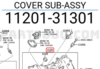 Toyota 1120131301 COVER SUB-ASSY
