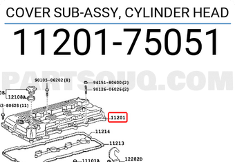 Toyota 1120175051 COVER SUB-ASSY, CYLINDER HEAD