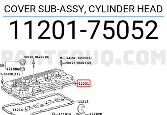 Toyota 1120175052 COVER SUB-ASSY, CYLINDER HEAD