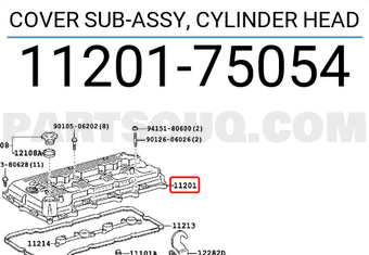 Toyota 1120175054 COVER SUB-ASSY, CYLINDER HEAD