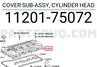 Toyota 1120175072 COVER SUB-ASSY, CYLINDER HEAD