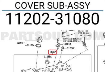 Toyota 1120231080 COVER SUB-ASSY