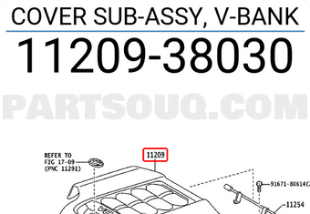Toyota 1120938030 COVER SUB-ASSY, V-BANK