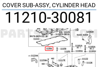 Toyota 1121030081 COVER SUB-ASSY, CYLINDER HEAD