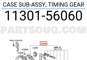 Toyota 1130156060 CASE SUB-ASSY, TIMING GEAR