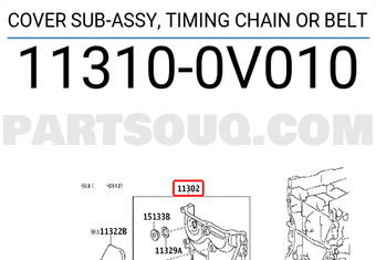 Toyota 113100V010 COVER SUB-ASSY, TIMING CHAIN OR BELT