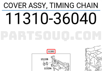 Toyota 1131036040 COVER ASSY, TIMING CHAIN