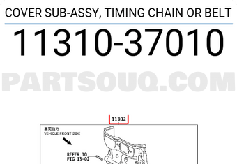 Toyota 1131037010 COVER SUB-ASSY, TIMING CHAIN OR BELT