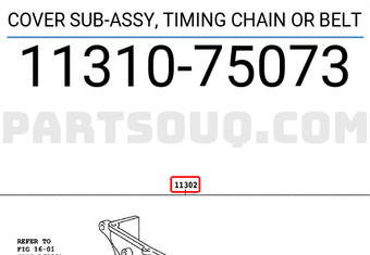 Toyota 1131075073 COVER SUB-ASSY, TIMING CHAIN OR BELT