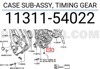 Toyota 1131154022 CASE SUB-ASSY, TIMING GEAR