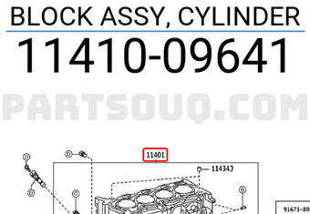 Toyota 1141009641 BLOCK ASSY, CYLINDER