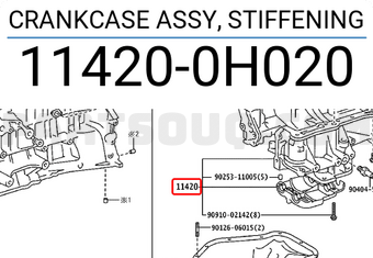 Toyota 114200H020 CRANKCASE ASSY, STIFFENING