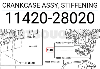 Toyota 1142028020 CRANKCASE ASSY, STIFFENING