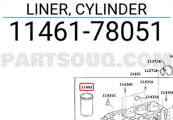 Toyota 1146178051 LINER, CYLINDER