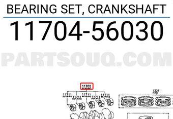 Toyota 1170456030 BEARING SET, CRANKSHAFT