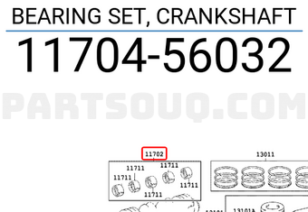Toyota 1170456032 BEARING SET, CRANKSHAFT