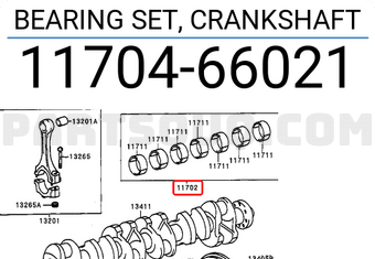 Toyota 1170466021 BEARING SET, CRANKSHAFT