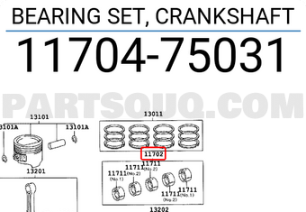 Toyota 1170475031 BEARING SET, CRANKSHAFT