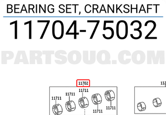 Toyota 1170475032 BEARING SET, CRANKSHAFT