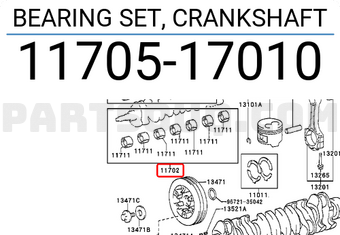 Toyota 1170517010 BEARING SET, CRANKSHAFT