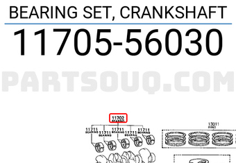 Toyota 1170556030 BEARING SET, CRANKSHAFT